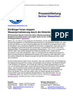 Pressemitteilung vom Berliner Wassertisch vom 22. Juni 2013