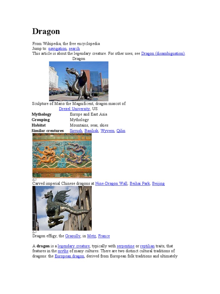 European and Asian Dragon Myths | PDF | Philosophy