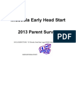 2013 Parent Satisfaction of Overal MEHS Services