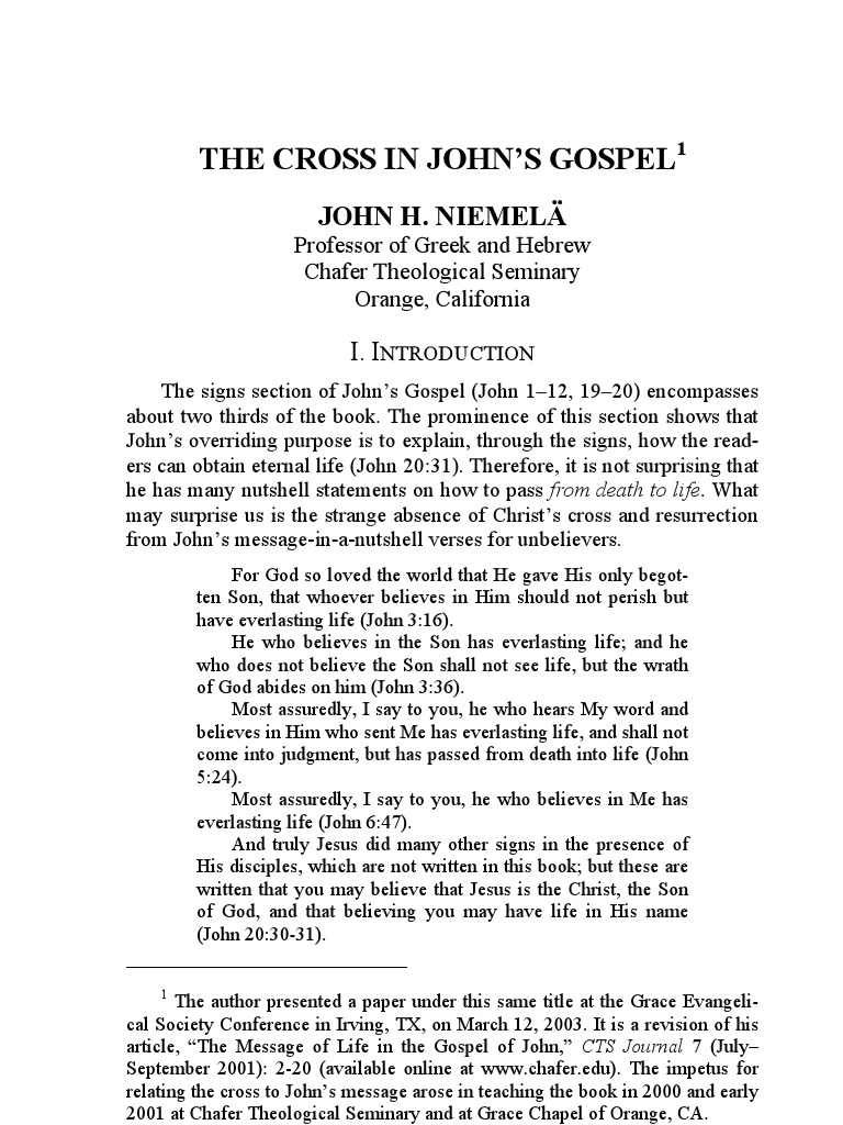 The cross in johns gospel pdf pdf eternal life christianity