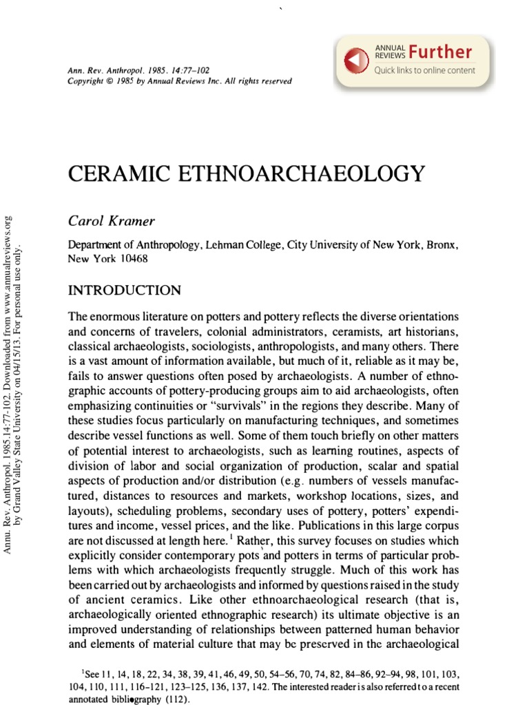Ceramic Ethnoarchaeology | PDF | Pottery | Ceramic Art