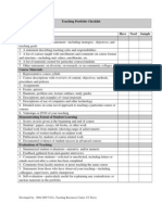 Teaching Portfolio Checklist