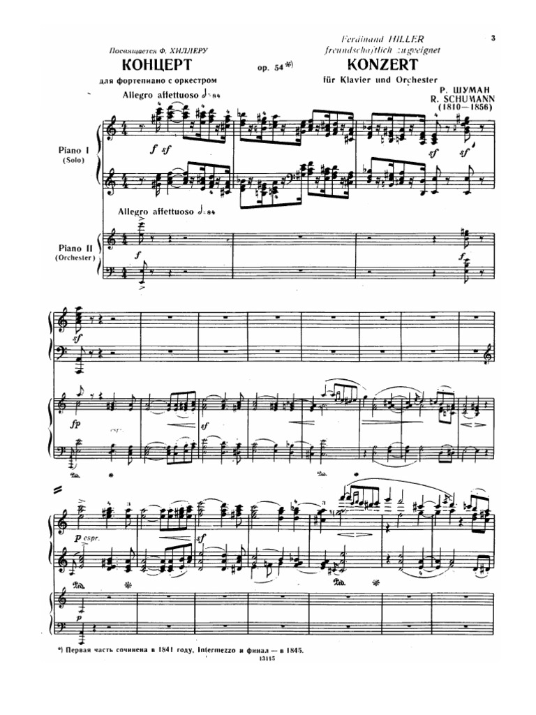 Schumann, Robert - Piano Concerto, Op.54 (2pf) | PDF