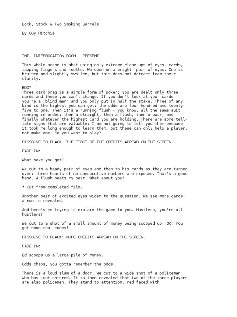 Lock Stock Two Smoking Barrels Script | PDF