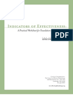 Indicators of Effectiveness:: A Practical Worksheet For Foundation Staff and Board