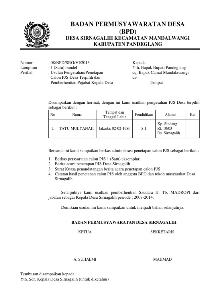 Contoh Berita Acara Bpd - Simak Gambar Berikut