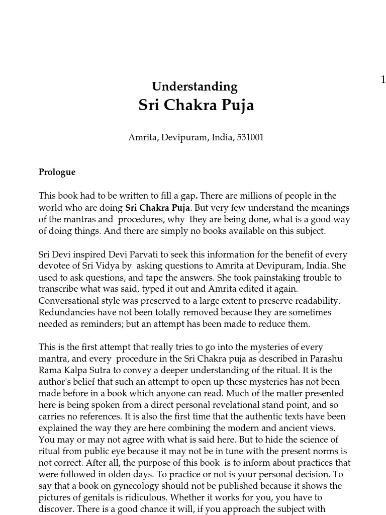 Sri Chakra Puja | PDF | Kundalini | Devi