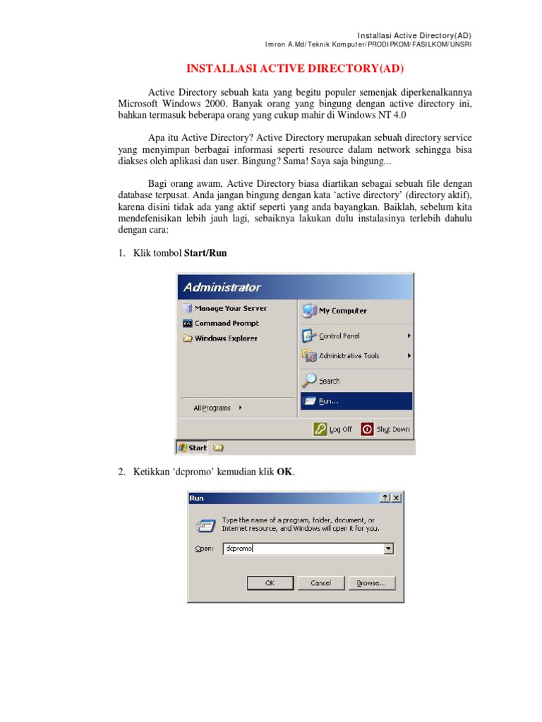 5 - Installasi Active Directory PDF | PDF