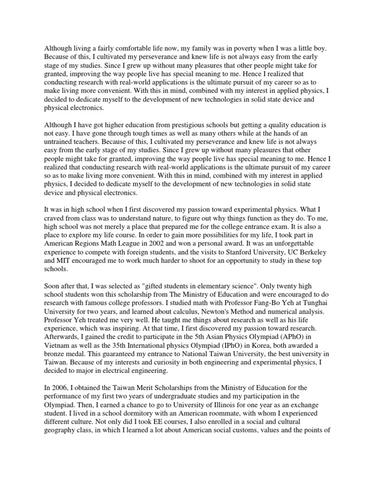 Personal statement topics picture