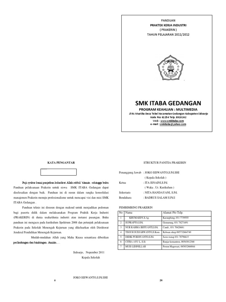 Panduan Prakerin SMK Itaba Untuk Siswa 2 | PDF | Karier & Perkembangan ...