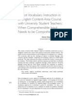 Explicit Vocabulary Instruction in An English Content-Area Course With University Student Teachers