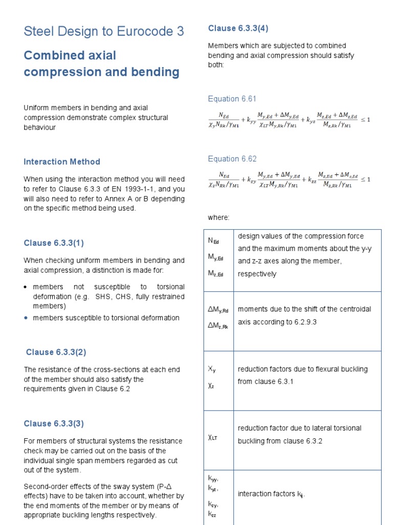 10 Combined Axial Compression and Bending Handout PDF | PDF | Bending ...