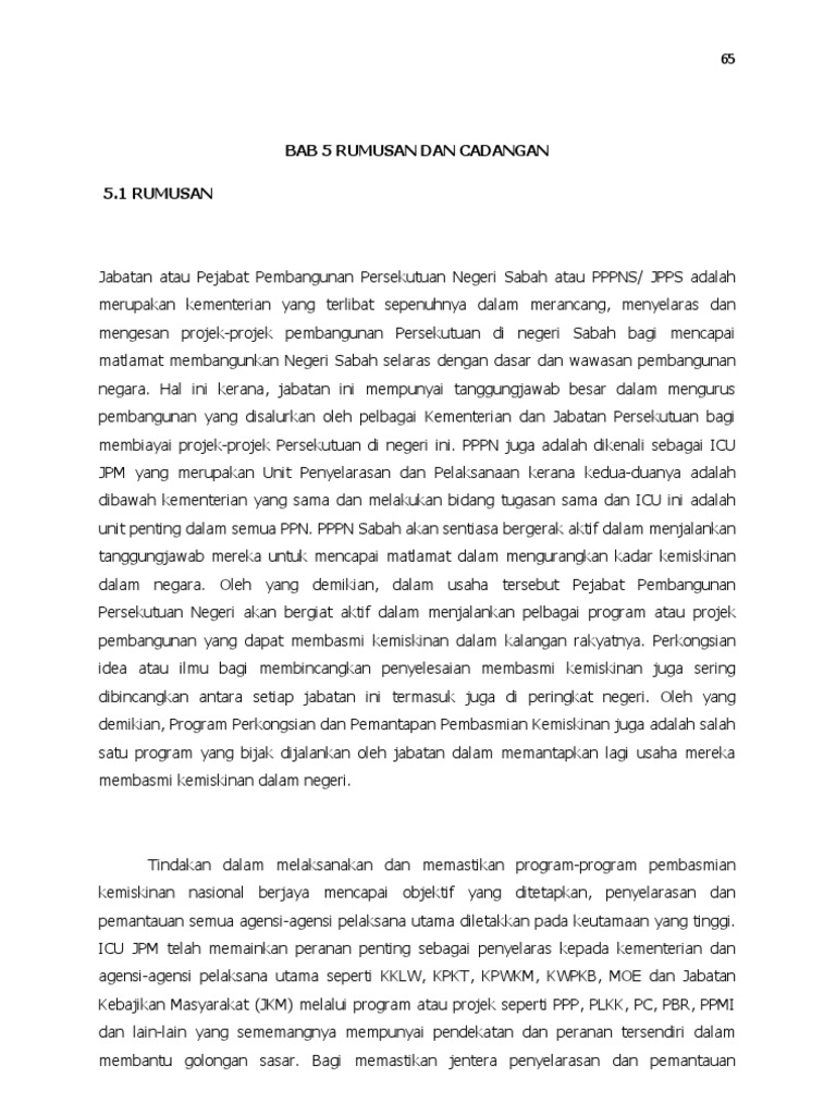 Bab 5 Rumusan Dan Cadangan Pdf
