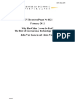 CEP Discussion Paper No 1121 February 2012 Why Has China Grown So Fast? The Role of International Technology Transfer John Van Reenen and Linda Yueh