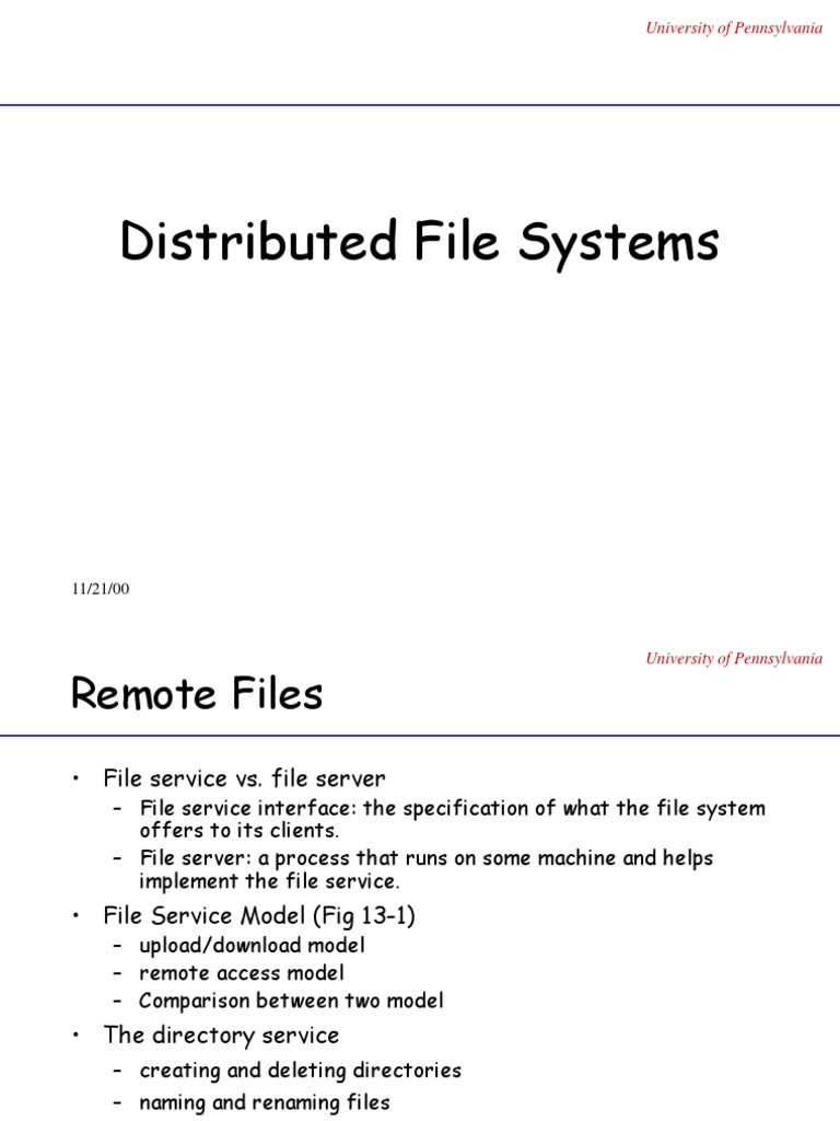 Overview of Distributed File Systems | PDF | Cache (Computing) | File ...
