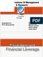 Prestige Institute of Management & Research: Financial Leverage