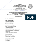 Tematica Si Bibliografia Examen Admitere MCA 2013