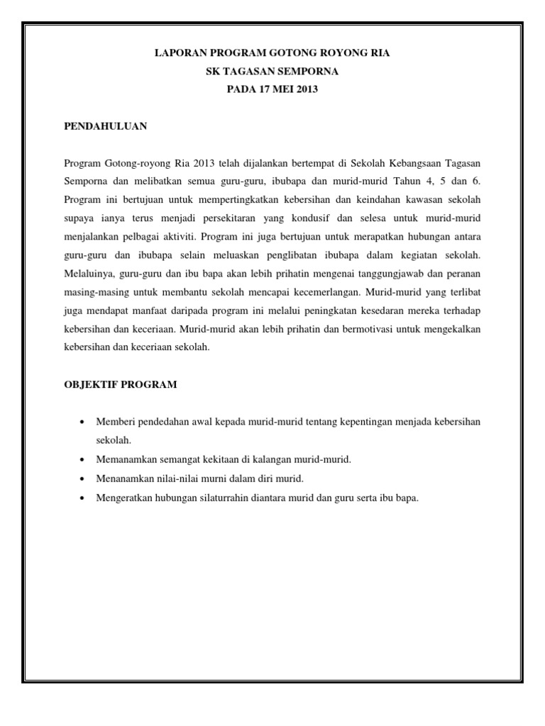 Laporan Gotong Royong  PDF