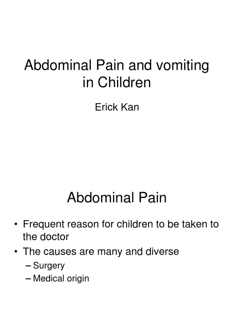 Abdominal Pain and vomiting in Children.ppt Digestive Diseases Medicine