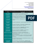 Cronograma de Actividades de Fin e Inicio de Curso