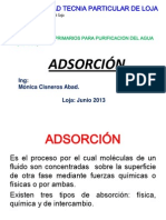 Tratamientos primarios para purificación del agua mediante adsorción