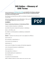 Cert IV OHS Online - Glossary of OHS Terms
