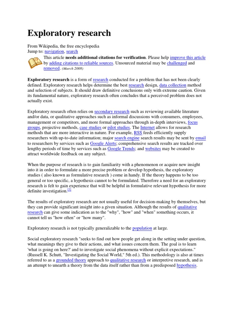 Exploratory Research | PDF | Methodology | Science