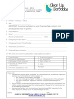 Clean Up Barbados Individual Registration Form 2013