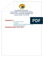 Southeast University Department of Textile Engineering Course Title: Industrial Management Course Code: TEX-3022