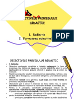 Obiectivele Procesului Didactic