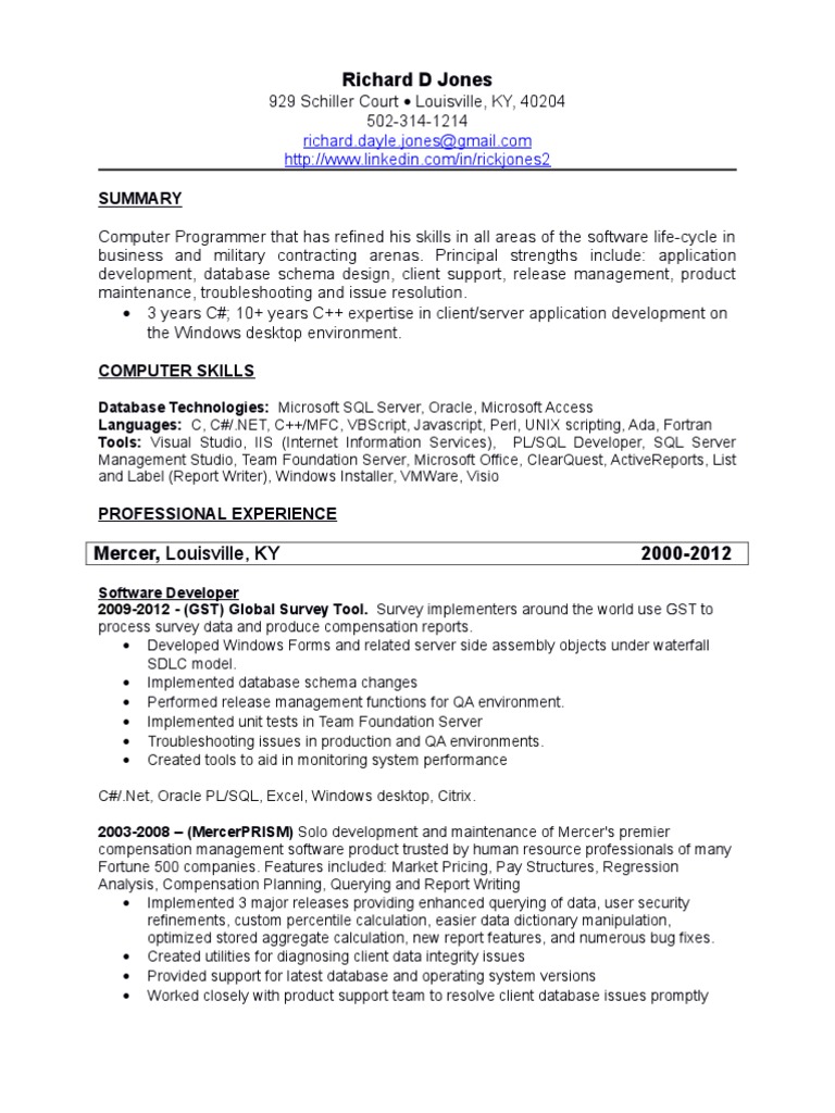 Resume | PDF | Oracle Database | Microsoft Sql Server