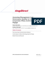 Assessing Management and Governance Quality in U.S. Corporates When Activist Investors Engage