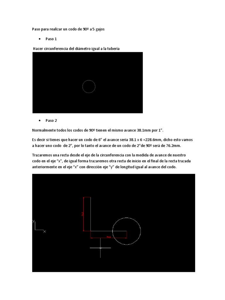Codo 90 circulo longitud