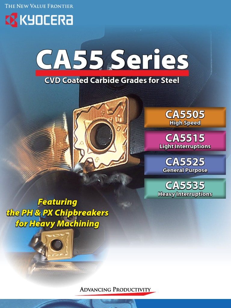 CA55 Series CVD Carbide Grades | PDF | Machining | Chemical Vapor ...