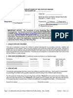 Page 1 of 5 Medium/Long Distance Parenting Plan (Guide) (Rev. 8/2008) Exhibit 1 - Part 1 of 2