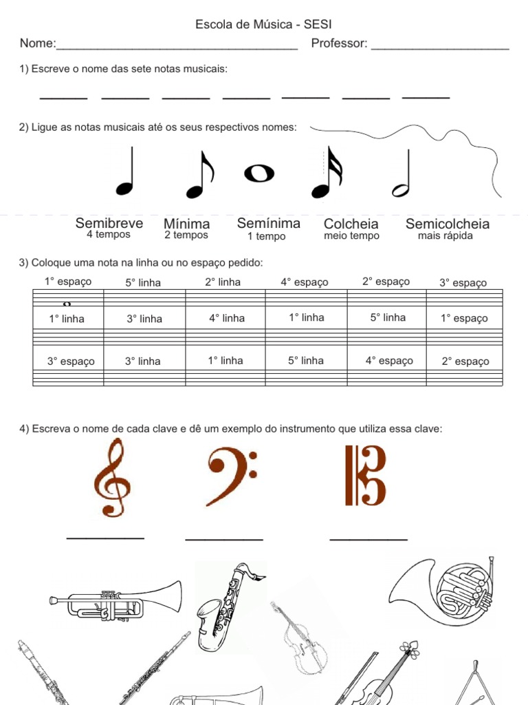 Exercícios Teoria Musical