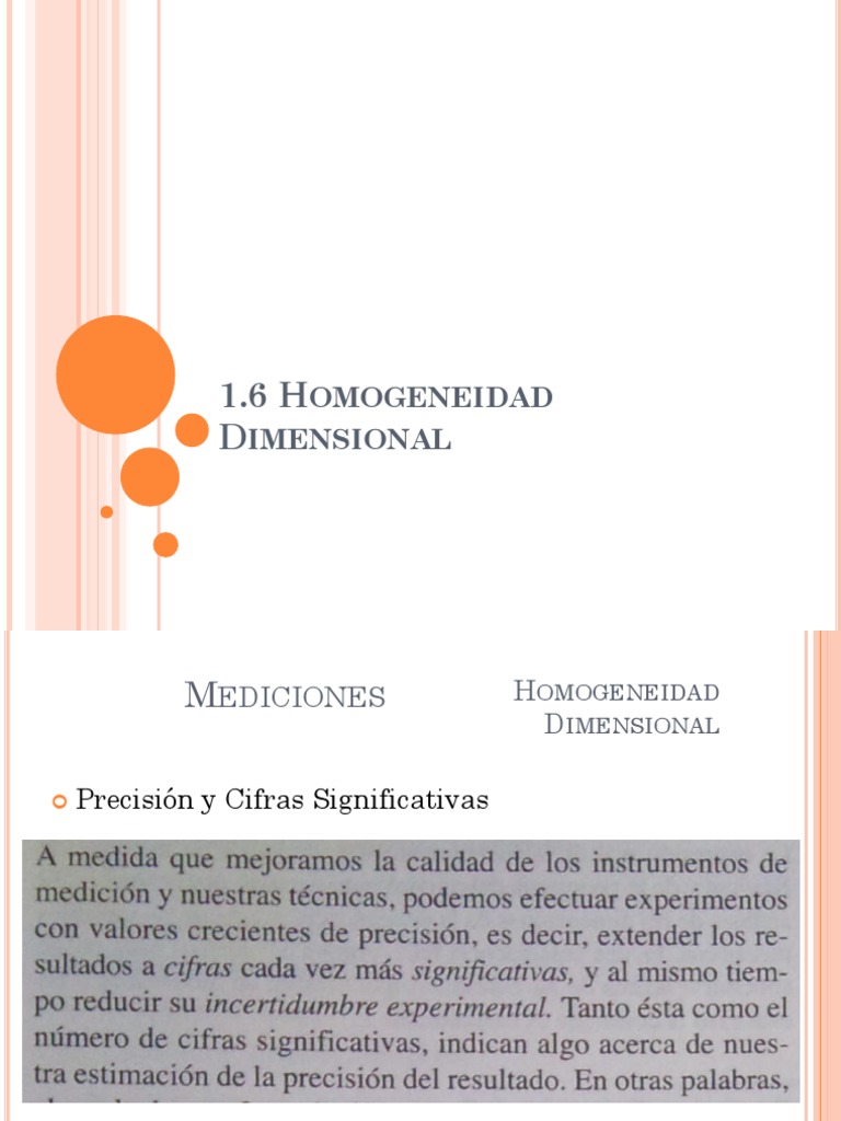 Homogeneidad Dimensional en Mediciones | PDF