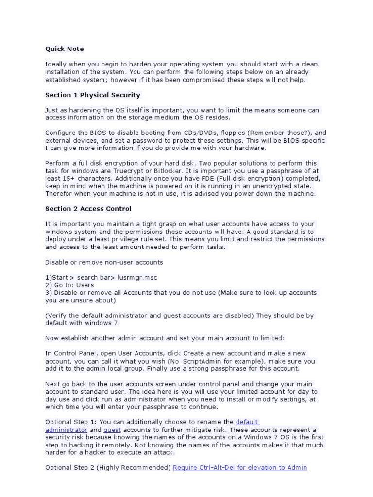 Harden Your Operating System PDF Group Policy Microsoft Windows