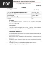 Lesson Plan: R.V. College of Engineering, Bangalore