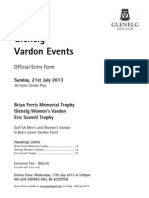 Glenelg Vardon Events: Official Entry Form