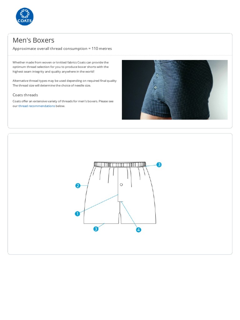 Men's Boxers Sewing Thread Guide | PDF