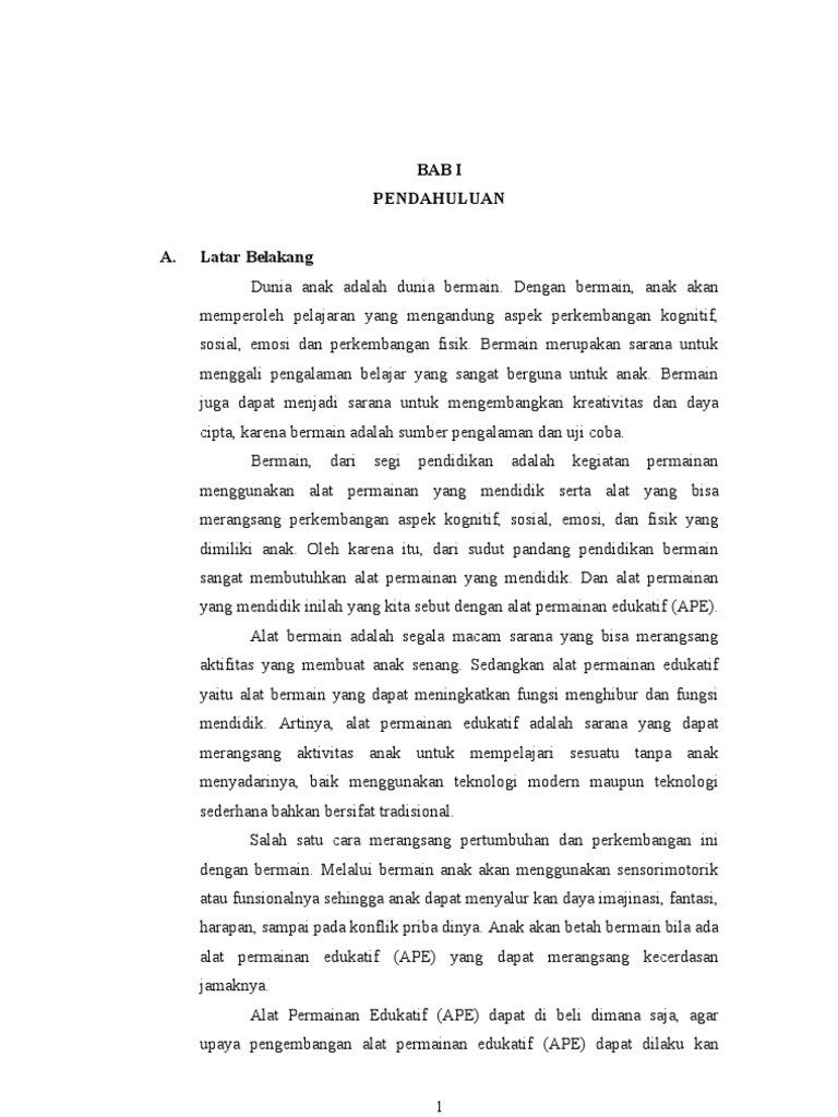 Makalah Ape Alat Permainan Edukatif