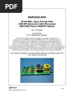 Application Note 13.56 MHZ, Class D Push-Pull, 2Kw RF Generator With Microsemi Drf1300 Power Mosfet Hybrid