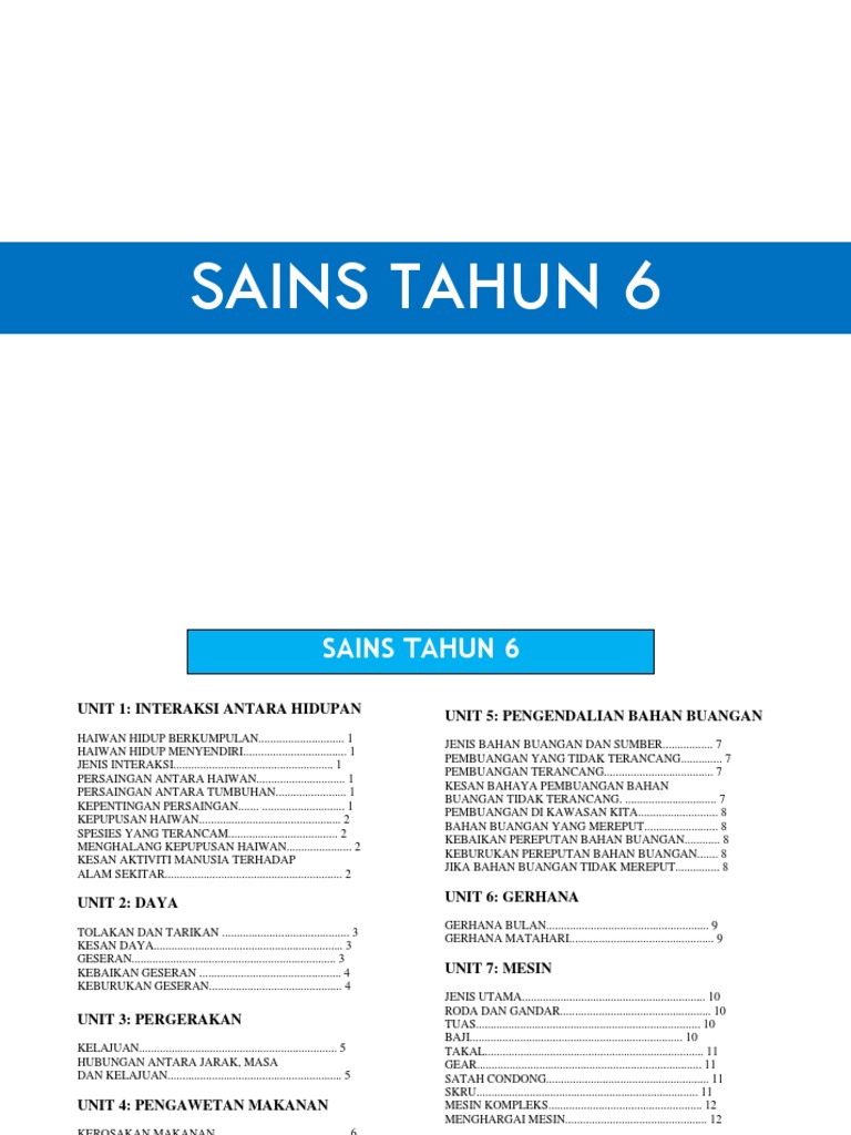 Koleksi Nota Tahun 6 Sains  PDF