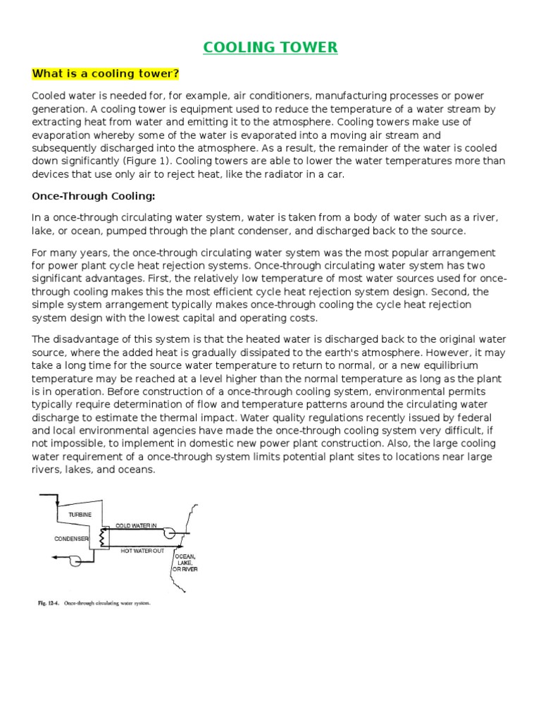 Efficient Cooling Exploring the Components and Classifications of Cooling Towers PDF