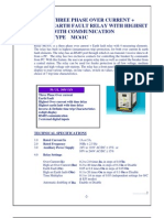 Three Phase Over Current + Earth Fault Relay With Highset With Communication Type Mc61C