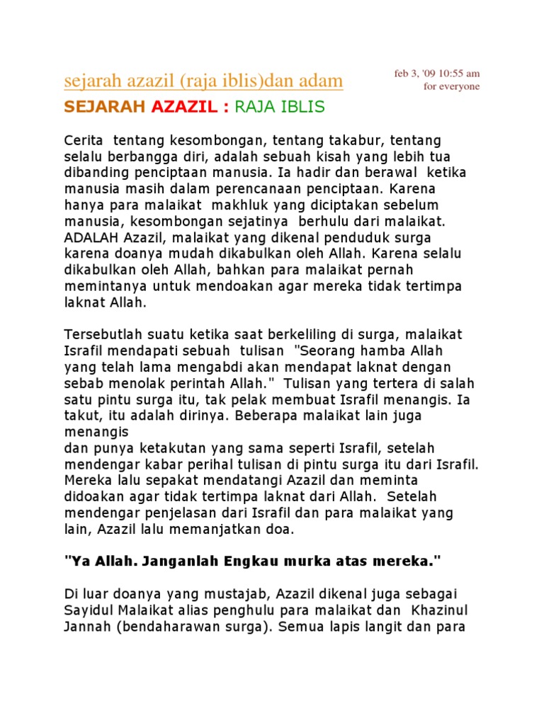Sejarah Azazil Pdf