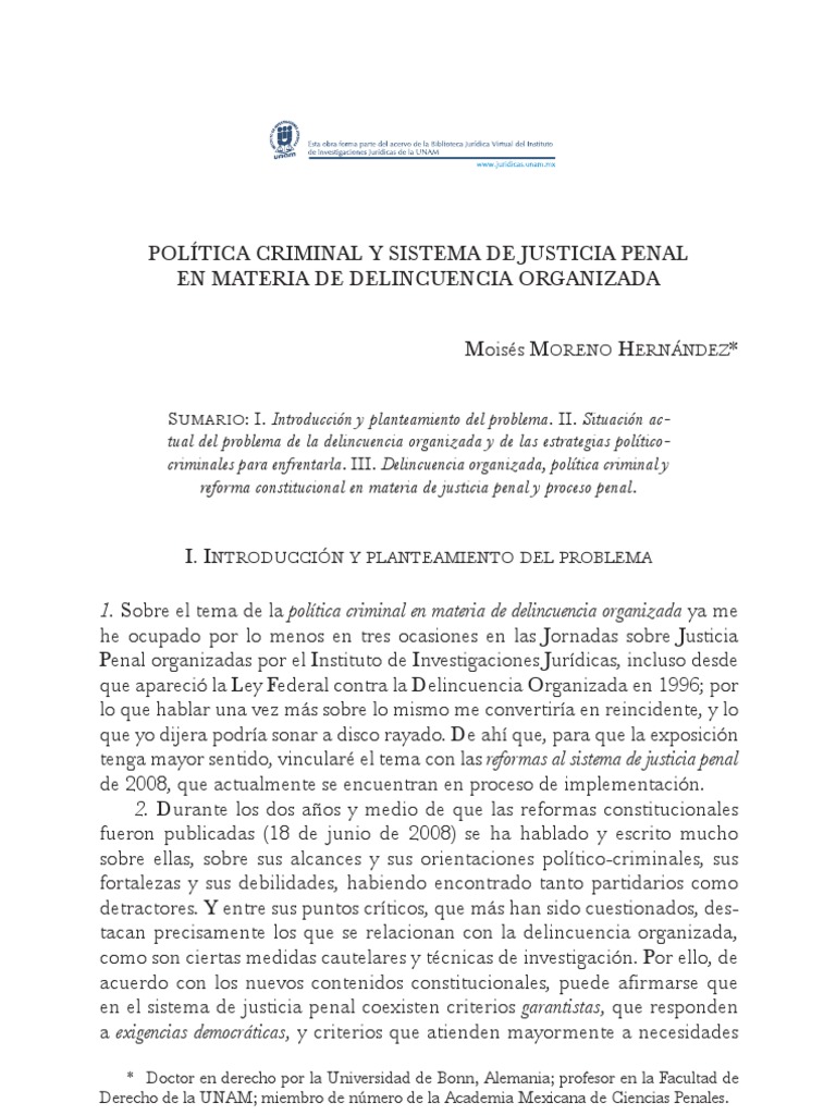 Política Criminal y Justicia Penal en México | PDF | Derecho penal ...