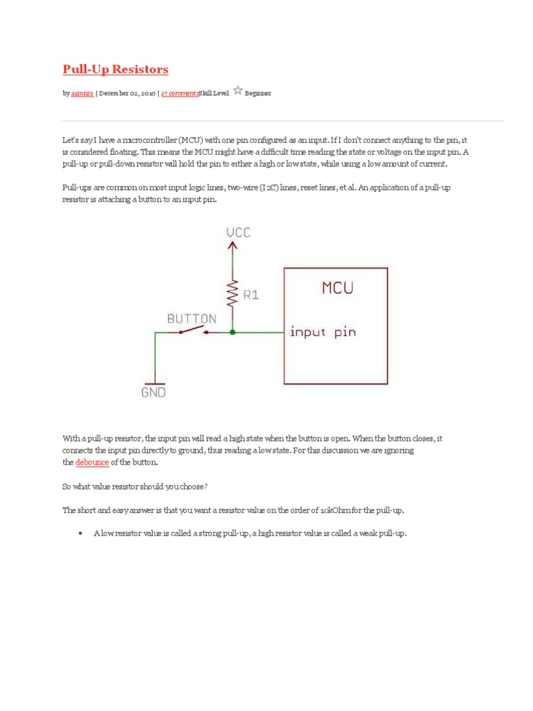 The Proper Use of PullUp Resistors Understanding Their Function and