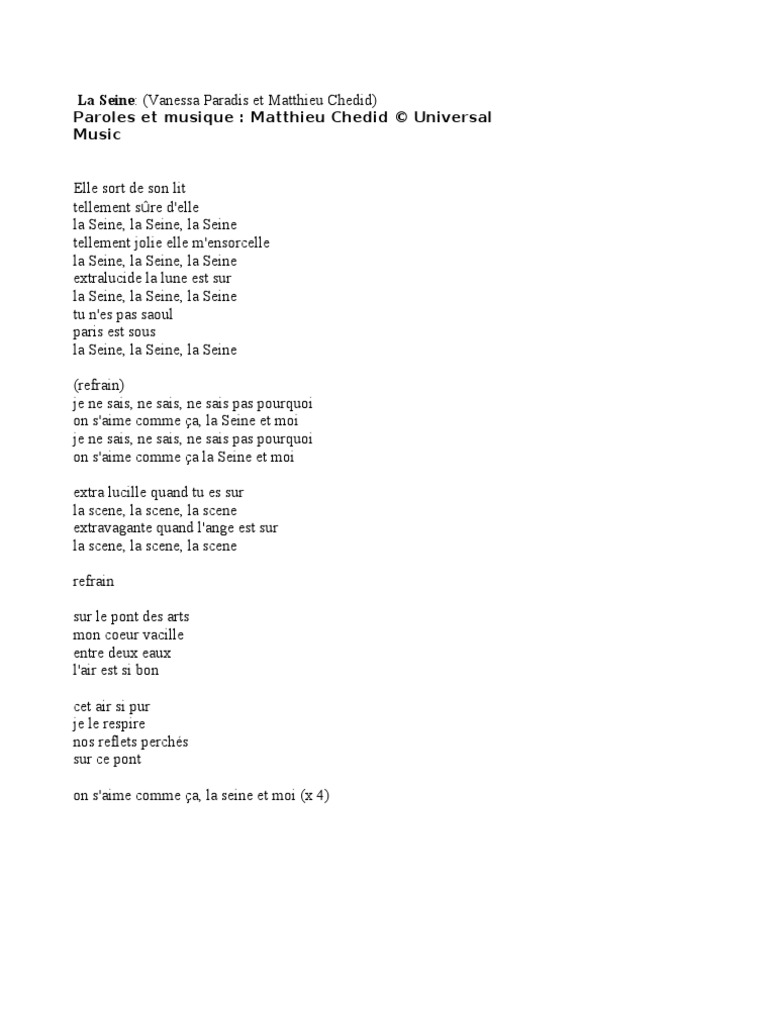  Parole  de La Seine  Loisirs Divertissement G n ral 